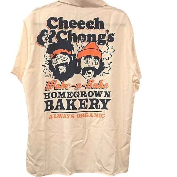 Mad Engine Cheech & Chong Wake-n-Bake Homegrown Bakery Button Down S/S Shirt - Picture 1 of 7
